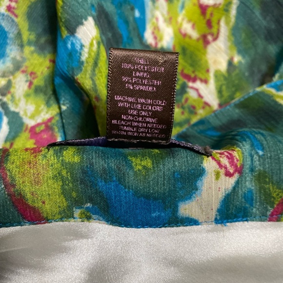 Trulli Layered Flowy Blue-Green Print Skirt Size 6 - Picture 3 of 7